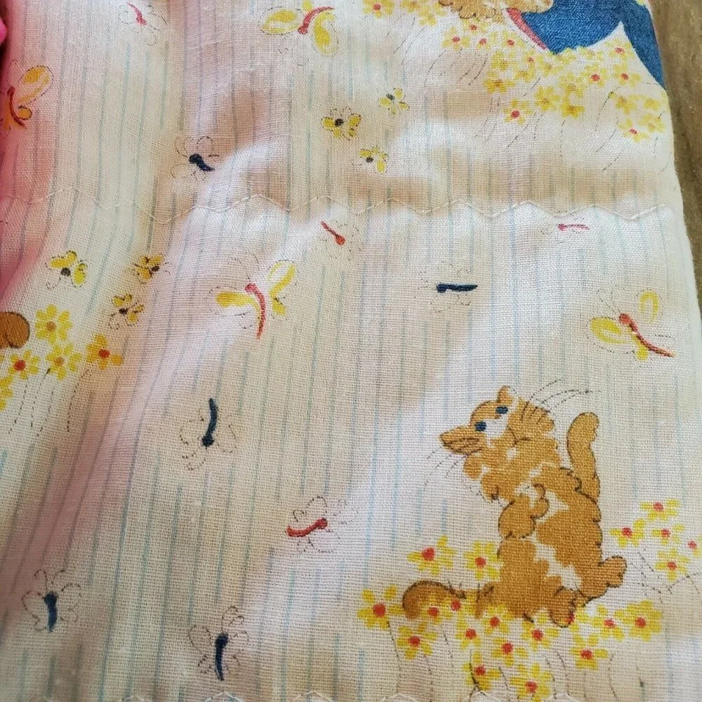 Vintage Baby Bassinet‎ Comforter Blanket Blonde Gir